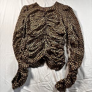 NWT Banana‎ Republic Twist Crepe Top Polka Dot Womens S